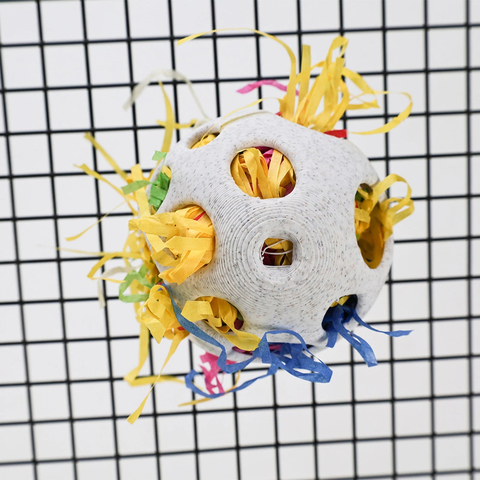 ABS Foraging Ball with Paper Shreds for Birds | Bon Bon Bird Toys