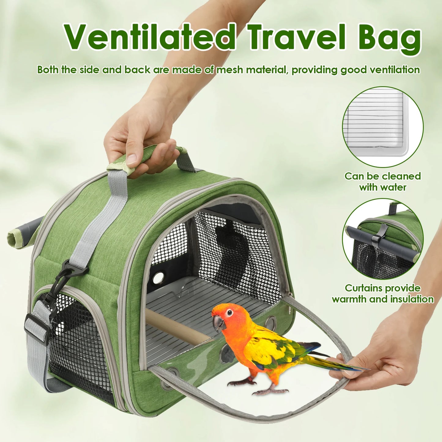 Ventilated Bird Travel Carrier Bag | Bon Bon Bird Toys