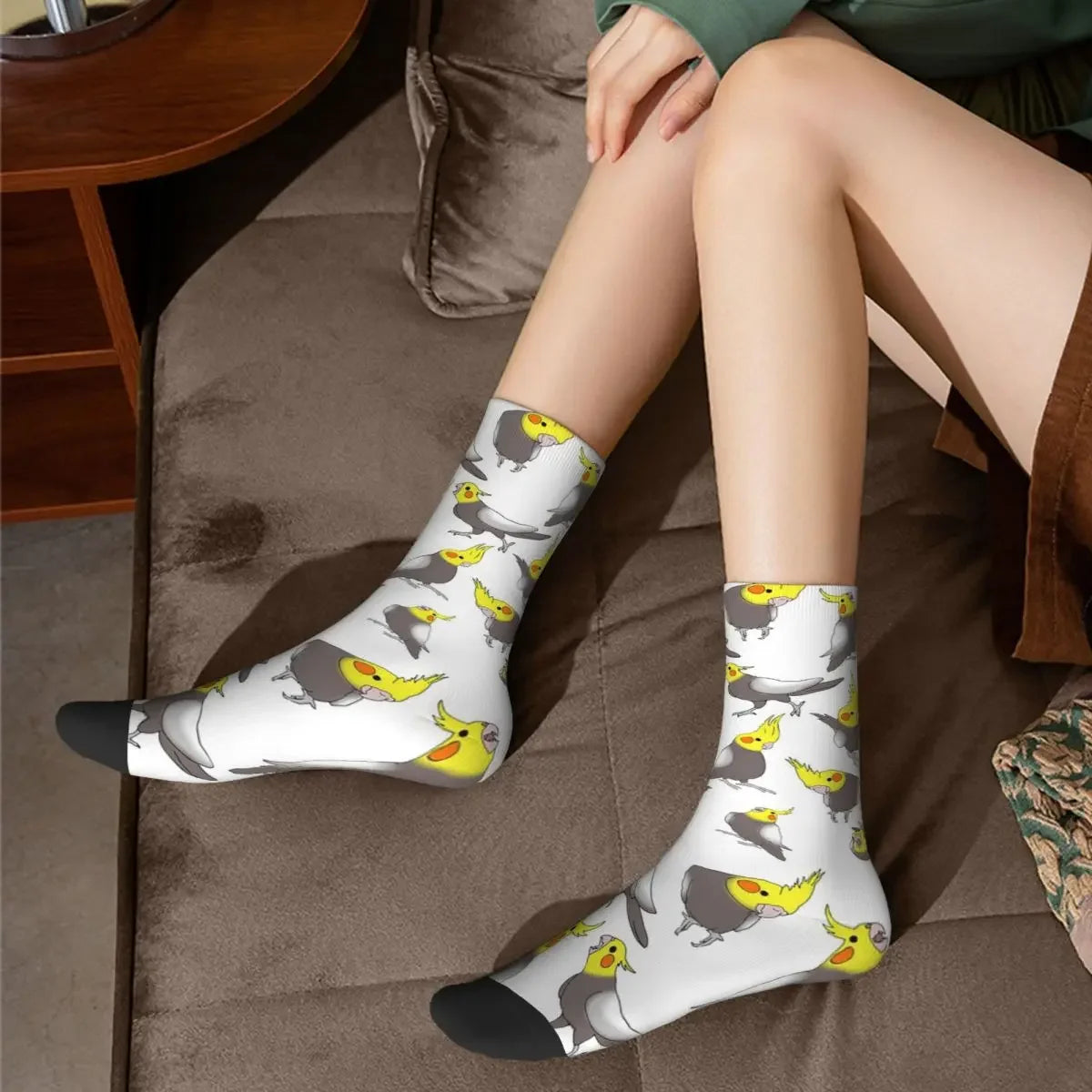 Cockatiel Print Crew Socks | Bon Bon Bird Toys