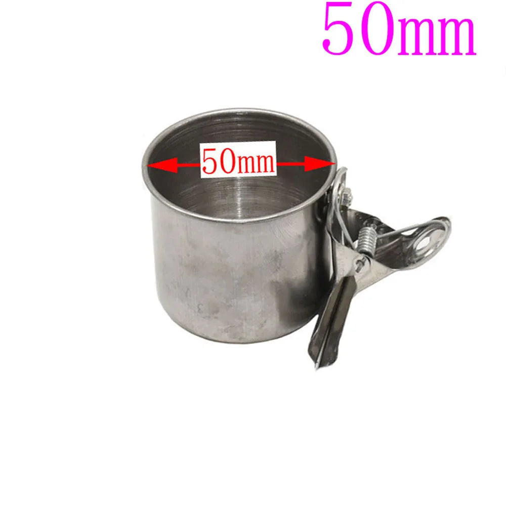 Stainless Steel Bird Feeding Cups for Cages