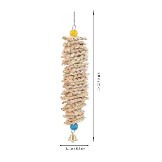 Stacked Corn Husk Shredder Toy for Birds | Bon Bon Bird Toys