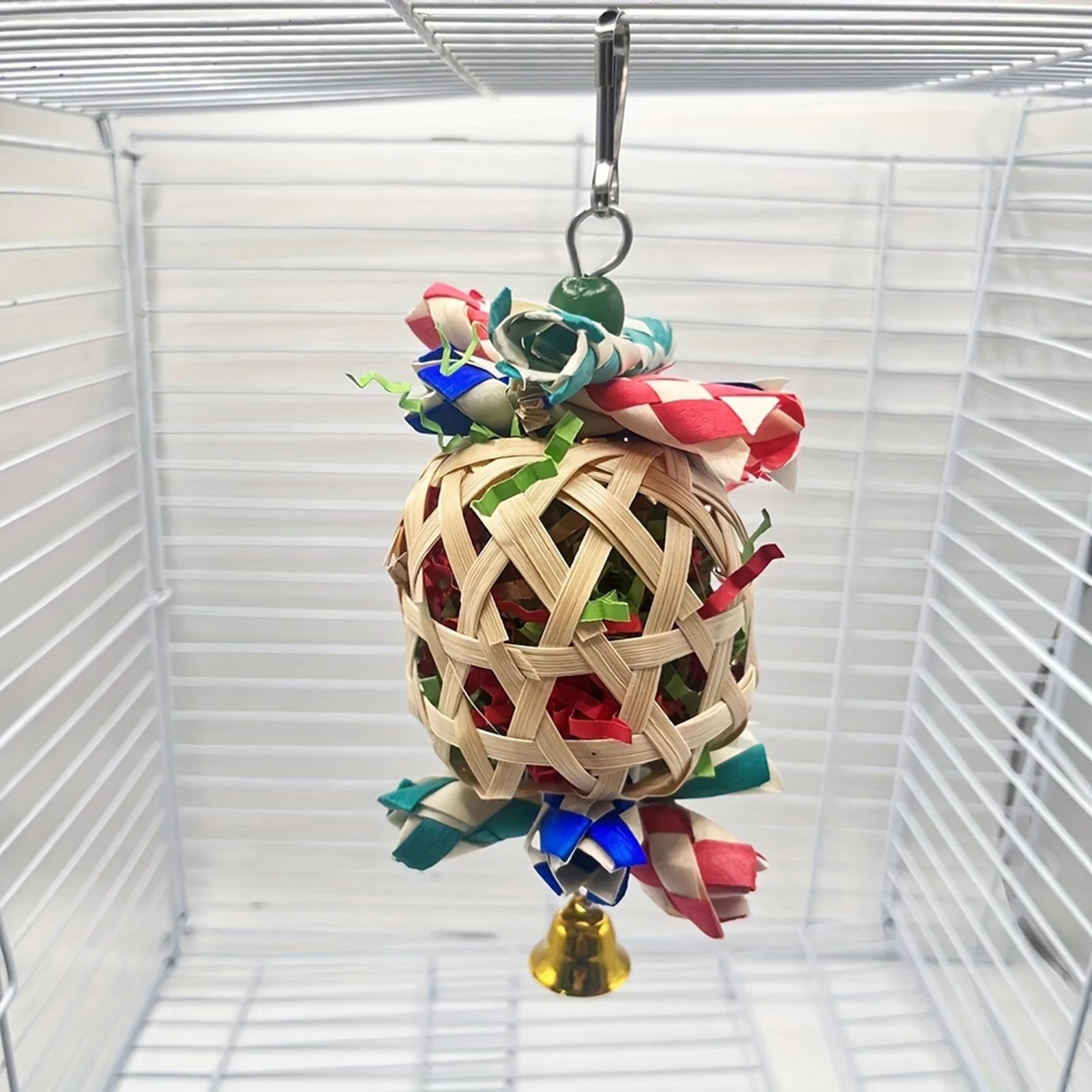 Colorful Paper Lantern Bird Toy for Small & Medium Birds