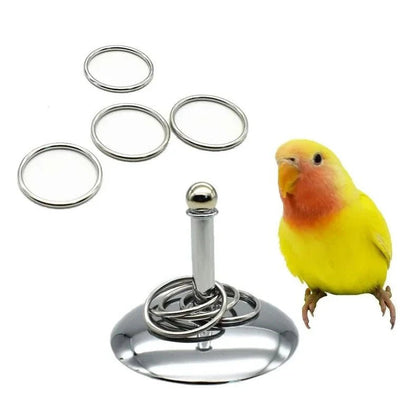 AviRing Stainless Steel Bird Ring Toss Game - Bon Bon Bird Toys