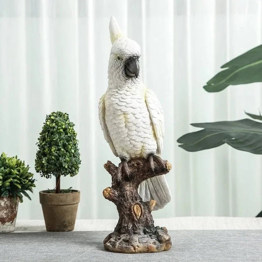 Cockatoo Parrot Resin Statue - Bon Bon Bird Toys