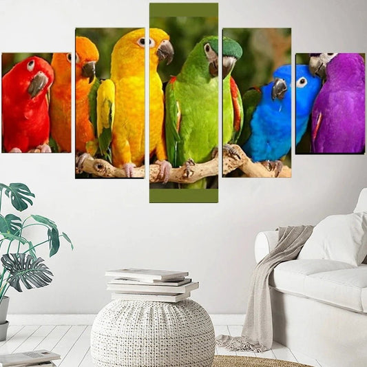 Colorful Parrots Canvas Wall Art Set - Bon Bon Bird Toys