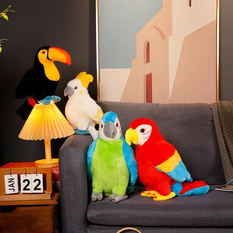 Colorful Plush Parrots - Bon Bon Bird Toys