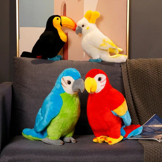 Colorful Plush Parrots - Bon Bon Bird Toys