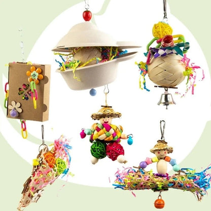 Colorful Rattan Small Bird Toys - Bon Bon Bird Toys