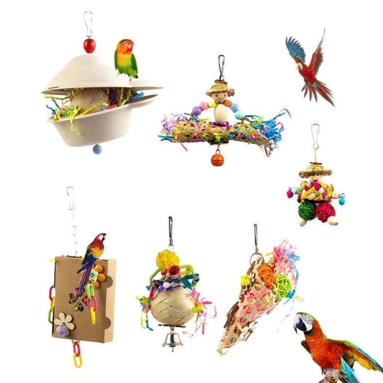 Colorful Rattan Small Bird Toys - Bon Bon Bird Toys