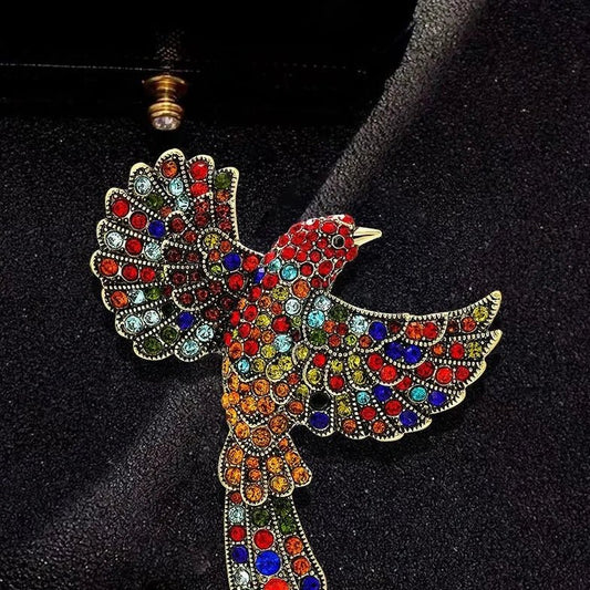 Colorful Rhinestone Bird Brooch - Bon Bon Bird Toys