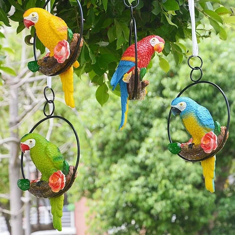 Creative Resin Parrot Outdoor Garden Statue - Bon Bon Bird Toys