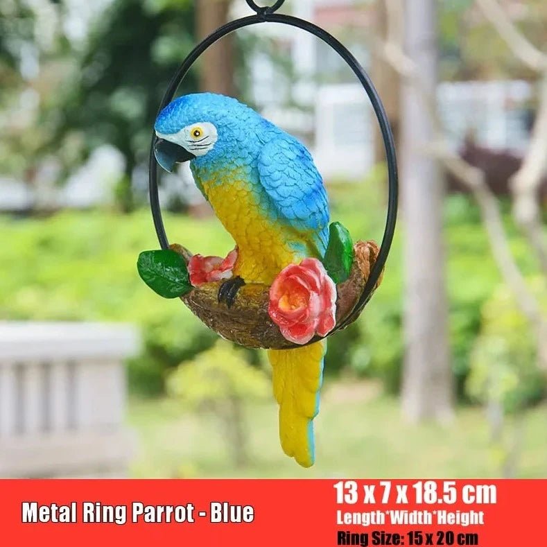 Creative Resin Parrot Outdoor Garden Statue - Bon Bon Bird Toys