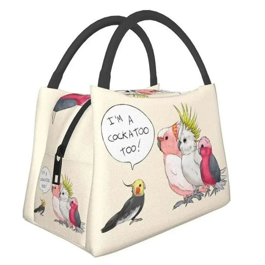 "I'm a Cockatoo Too" Thermal Insulated Lunch Bag - Bon Bon Bird Toys