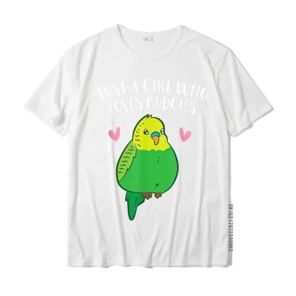 "Just A Girl Who Loves Budgies" T-Shirt - Bon Bon Bird Toys