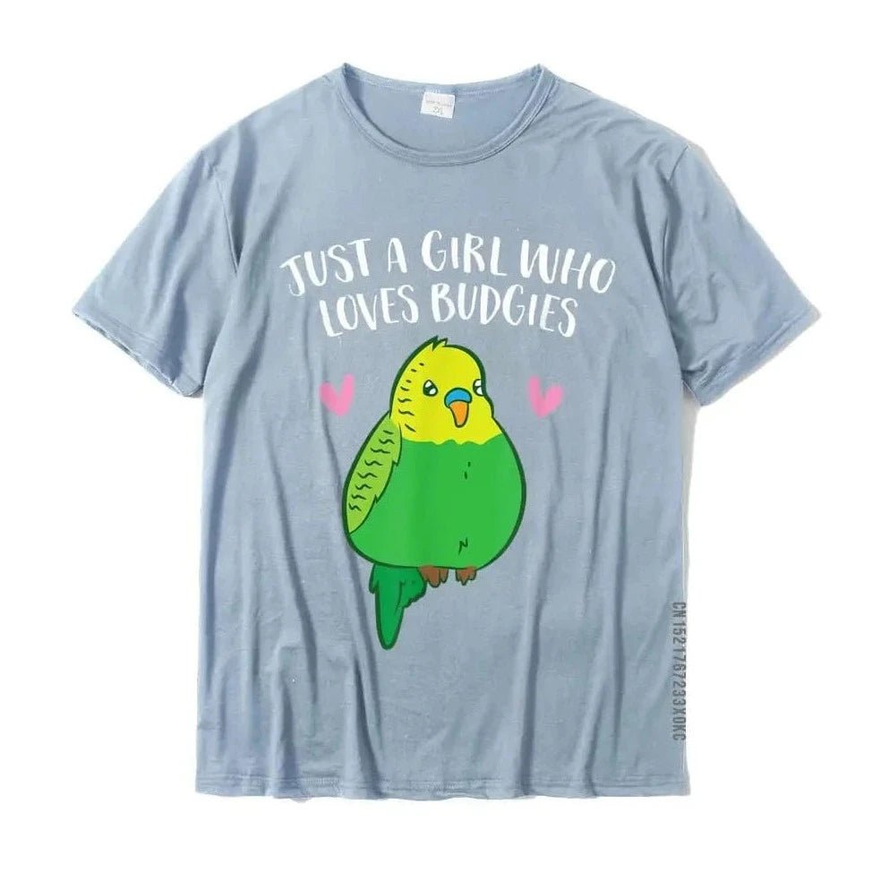 "Just A Girl Who Loves Budgies" T-Shirt - Bon Bon Bird Toys