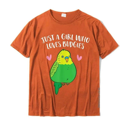 "Just A Girl Who Loves Budgies" T-Shirt - Bon Bon Bird Toys