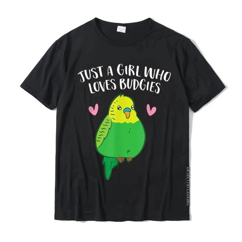 "Just A Girl Who Loves Budgies" T-Shirt - Bon Bon Bird Toys