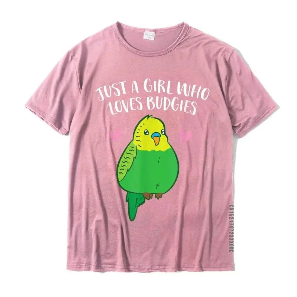 "Just A Girl Who Loves Budgies" T-Shirt - Bon Bon Bird Toys