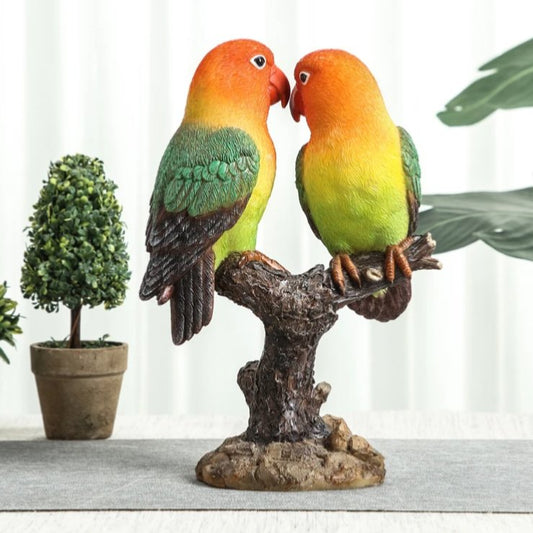 Lovebirds Resin Bird Statue - Bon Bon Bird Toys