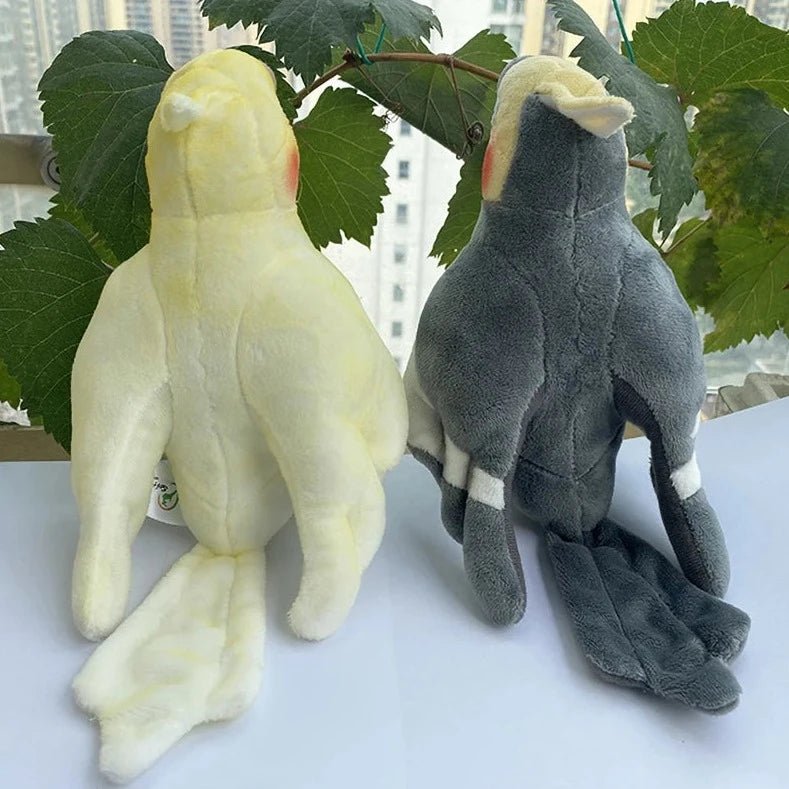 Mini Lifelike Grey Cockatiel Plush Toy - Bon Bon Bird Toys