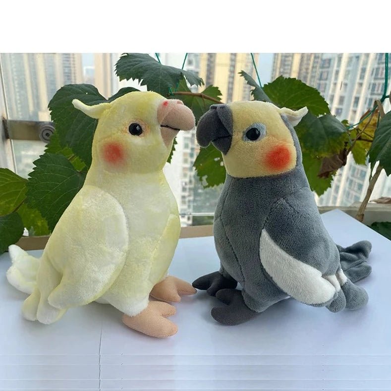 Mini Lifelike Grey Cockatiel Plush Toy - Bon Bon Bird Toys