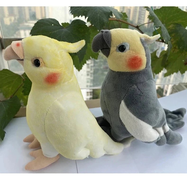 Mini Lifelike Grey Cockatiel Plush Toy - Bon Bon Bird Toys