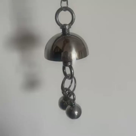 Stainless Steel Dome Bell Hanging Toy for Large Parrots
