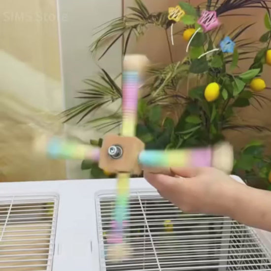 Rotating Windmill Perch Stand for Small Birds | Bon Bon Bird Toys