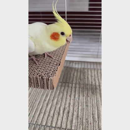 Cardboard Perch Platform with Cork | Foraging & Shredding Toy