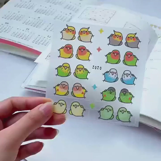 Chubby Bird Planner Index Tab Stickers | Bon Bon Bird Toys