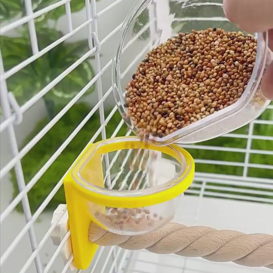 Cage-Mount Feeder Cup with Perch