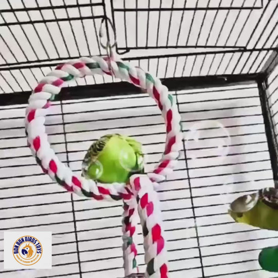 Cotton Rope Ring Climbing Toy for Birds