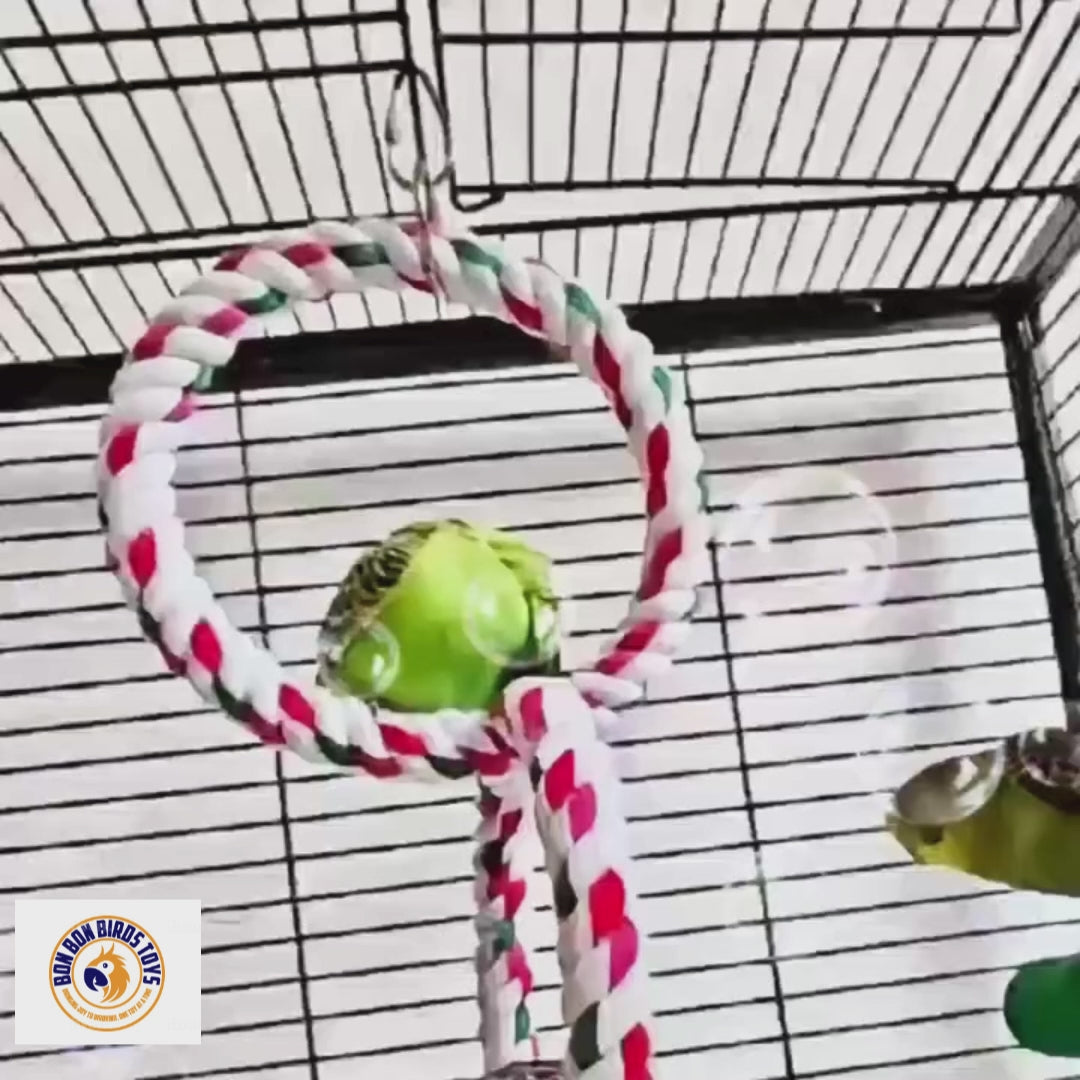 Cotton Rope Ring Climbing Toy for Birds