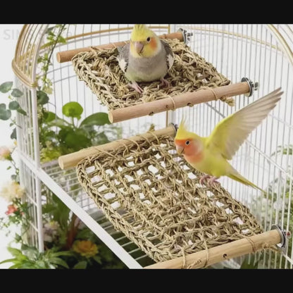 Woven Seagrass Platform Perch for Birds | Bon Bon Bird Toys