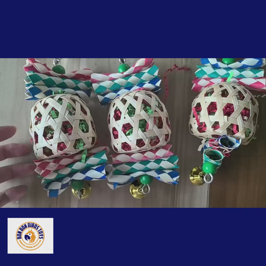 Colorful Paper Lantern Bird Toy | Bon Bon Bird Toys