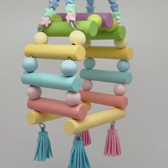 Pastel Wood Bird Cage Toys & Accessories | Bon Bon Bird Toys