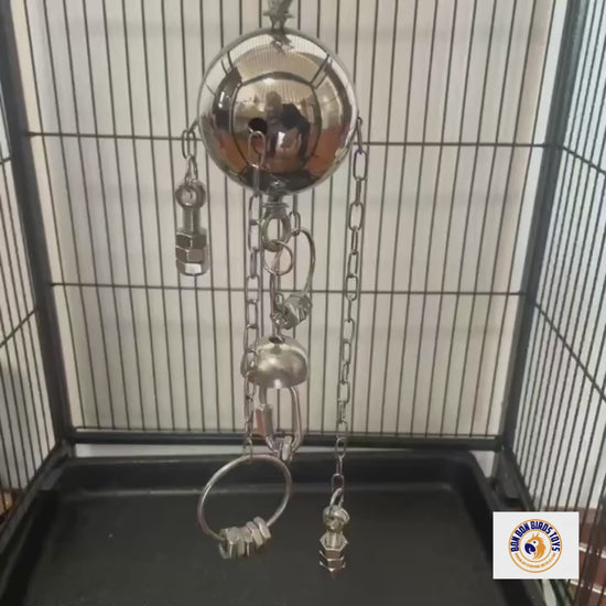 Handmade Stainless Steel Hardware Puzzle Toy for Large Parrots | Bon Bon Bird Toys