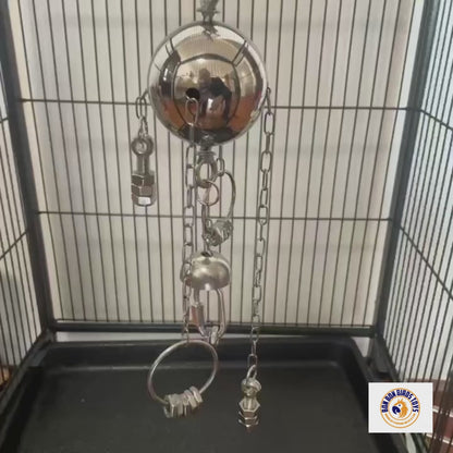 Handmade Stainless Steel Hardware Puzzle Toy for Large Parrots | Bon Bon Bird Toys