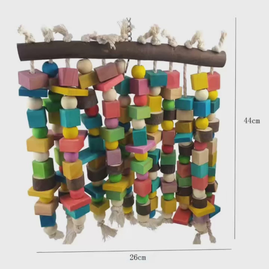 Large Wood Climbing Chew Toy for Macaws, Cockatoos & African Grey