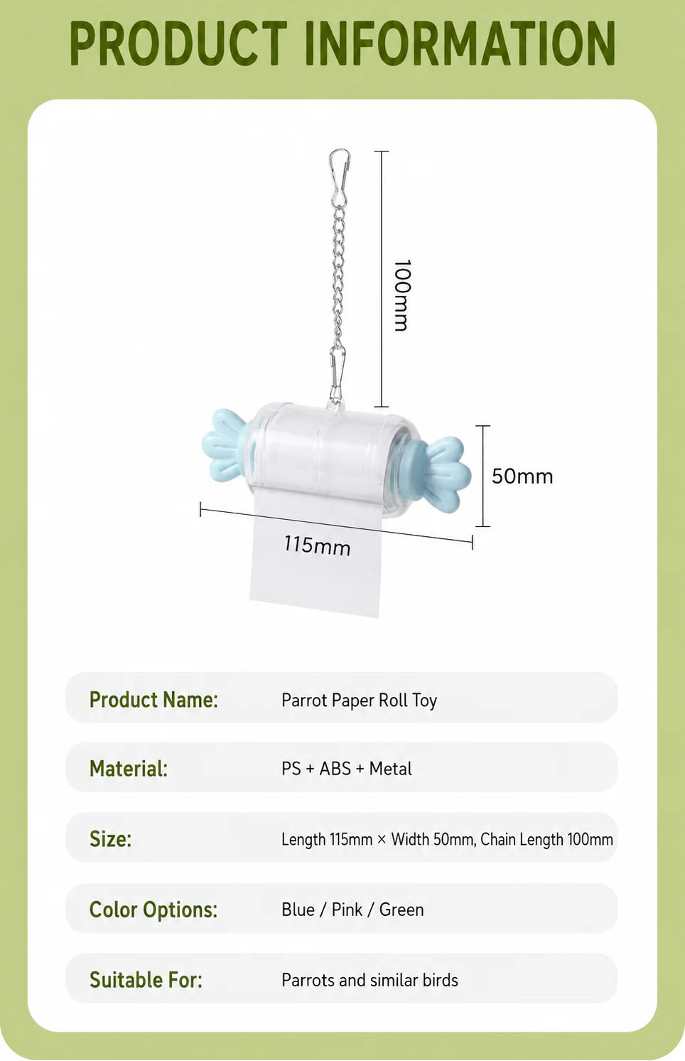 Paper Roll Bird Chew Toy | Bon Bon Bird Toys
