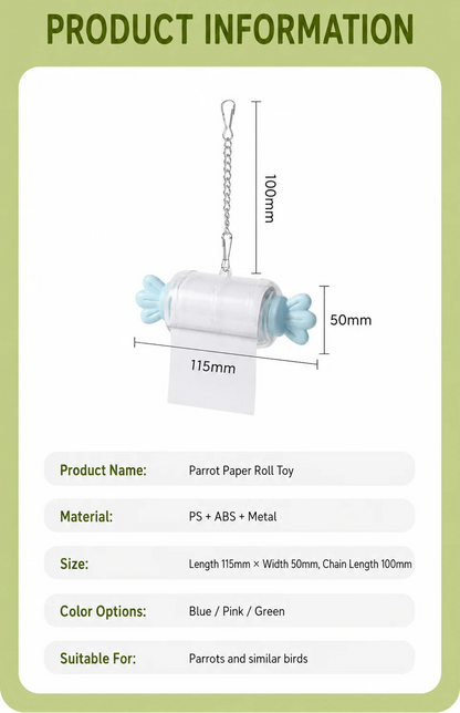Paper Roll Bird Chew Toy | Bon Bon Bird Toys