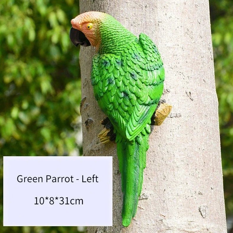 Realistic Parrot Resin Garden Decoration - Bon Bon Bird Toys