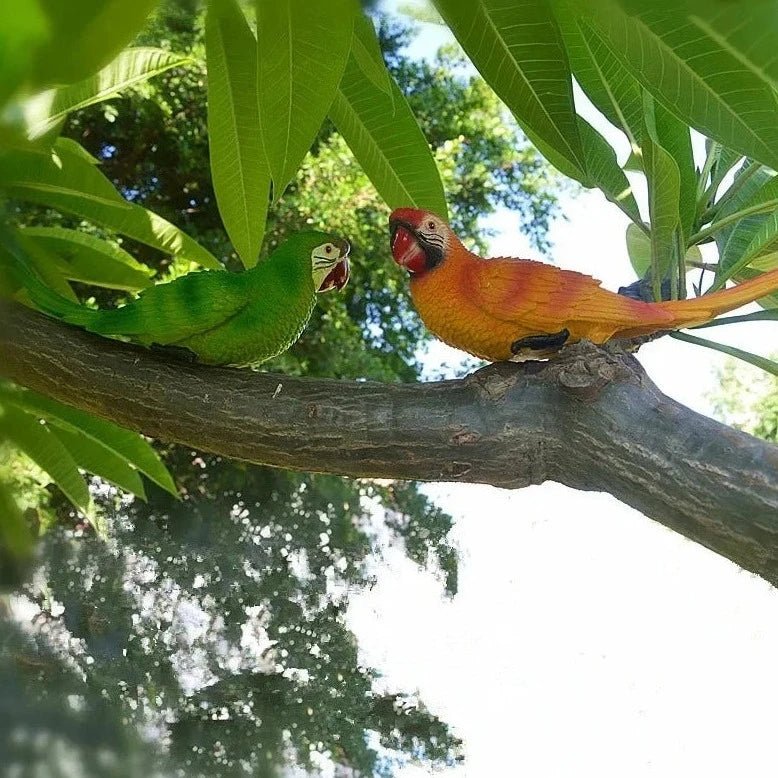 Realistic Parrot Resin Garden Decoration - Bon Bon Bird Toys