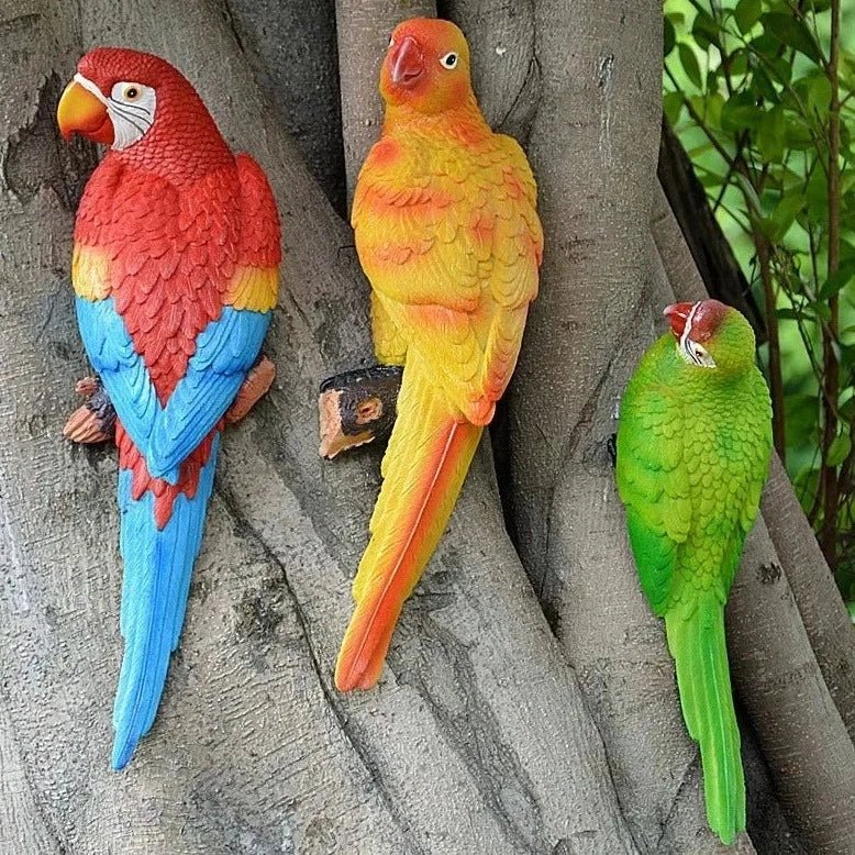 Realistic Parrot Resin Garden Decoration - Bon Bon Bird Toys