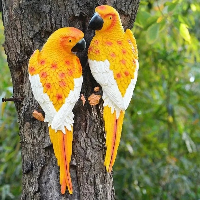 Realistic Parrot Resin Garden Decoration - Bon Bon Bird Toys