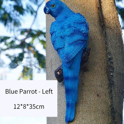 Realistic Parrot Resin Garden Decoration - Bon Bon Bird Toys