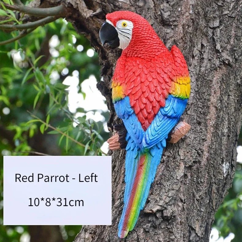 Realistic Parrot Resin Garden Decoration - Bon Bon Bird Toys