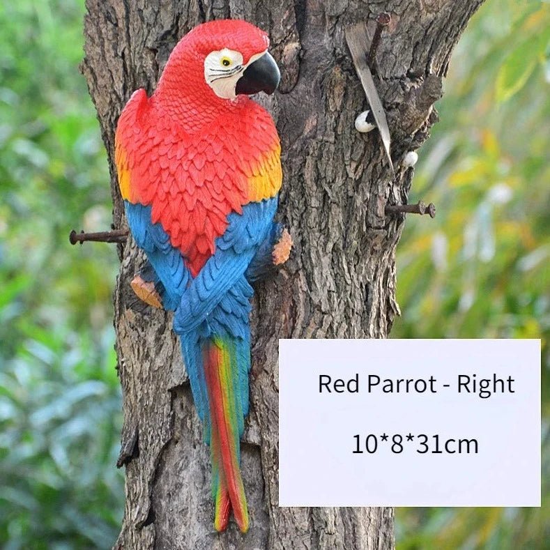 Realistic Parrot Resin Garden Decoration - Bon Bon Bird Toys